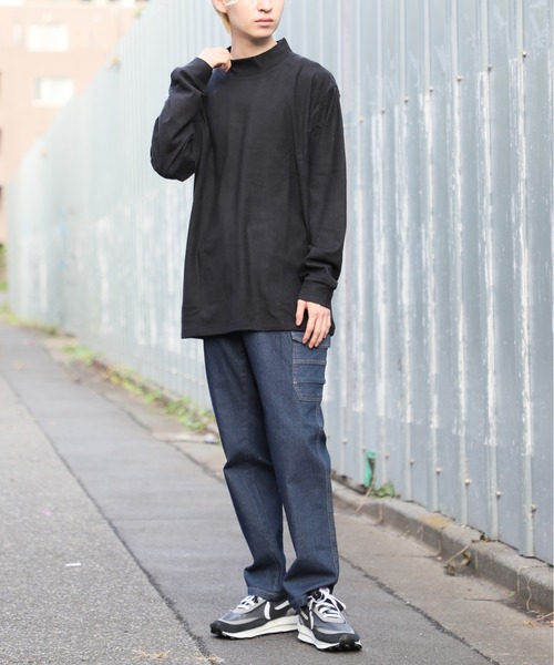 SETUP7(セットアップセブン)の「【SETUP7】T/Puピーチ起毛スムース 無地 ハイネックトップス TNS(Tシャツ/カットソー・メンズ・ネイビー/ブラック/オフホワイト/グレー・LL/L/M)」の9枚目の写真