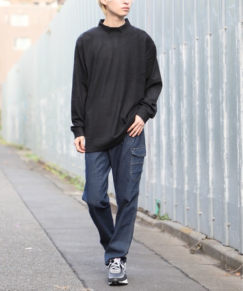 SETUP7(セットアップセブン)の「【SETUP7】T/Puピーチ起毛スムース 無地 ハイネックトップス TNS(Tシャツ/カットソー・メンズ・ネイビー/ブラック/オフホワイト/グレー・LL/L/M)」の10枚目の写真