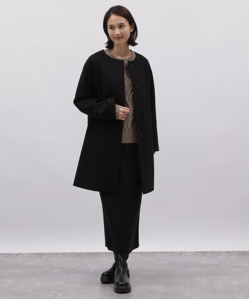 LAKOLE（ラコレ）の「3ゲージパッチケーブルプルオーバー / 988975（ニット/セーター・レディース・モカ/アイボリー/ネイビー・SMALL/MEDIUM）」の12枚目の写真