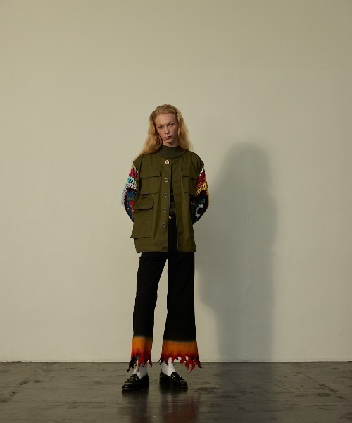 TENDER PERSON（テンダーパーソン）の「CROCHE SLEEVE BDU JACKET