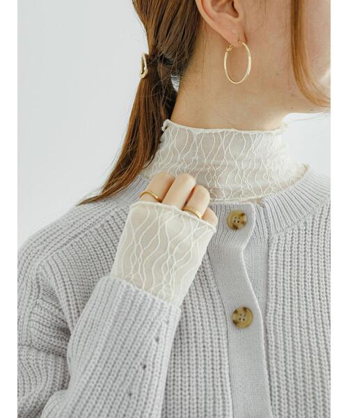 Te chichi（テチチ）の「アウトメローウェーブメッシュトップス（Tシャツ/カットソー・レディース・カーキ/オフホワイト/ブラック・F）」の2枚目の写真