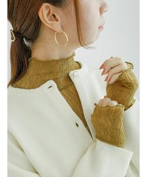 アウトメローウェーブメッシュトップス