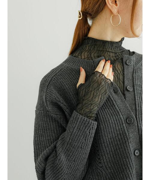 Te chichi（テチチ）の「アウトメローウェーブメッシュトップス（Tシャツ/カットソー・レディース・カーキ/オフホワイト/ブラック・F）」の3枚目の写真