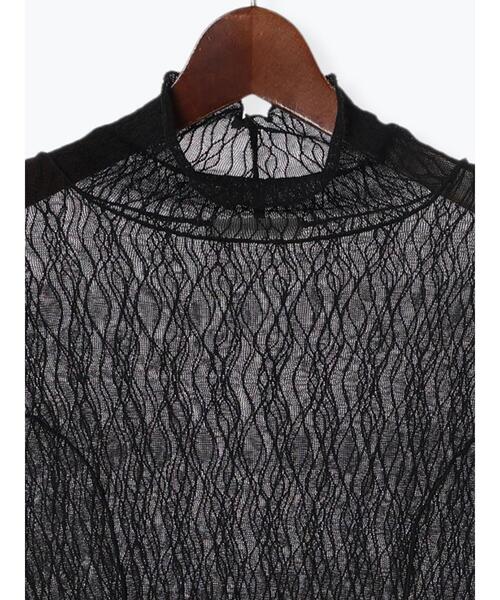 Te chichi（テチチ）の「アウトメローウェーブメッシュトップス（Tシャツ/カットソー・レディース・カーキ/オフホワイト/ブラック・F）」の14枚目の写真