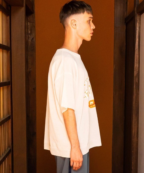 masterkey(マスターキー)の「mn2884-WABISABI 丸胴ニットTシャツ(ニット/セーター・メンズ・イエロー/ホワイト・FREE)」の6枚目の写真