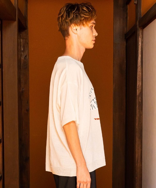 masterkey(マスターキー)の「mn2884-WABISABI 丸胴ニットTシャツ(ニット/セーター・メンズ・イエロー/ホワイト・FREE)」の12枚目の写真