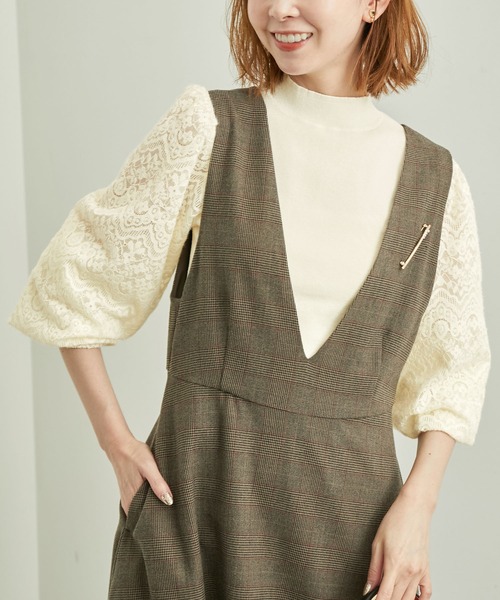 ROPE' PICNIC（ロペピクニック）の「袖レースニットプルオーバー（ニット/セーター・レディース・ベージュ/オフホワイト/ブラック/ブルー系その他4・38/40）」の18枚目の写真
