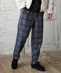 ikka | チェックテーパードワイドパンツ(その他パンツ)