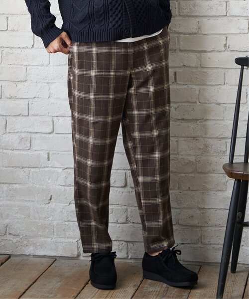 ikka（イッカ）の「チェックテーパードワイドパンツ（その他パンツ・メンズ・ネイビー/ブラウン・L/M/XL）」の4枚目の写真