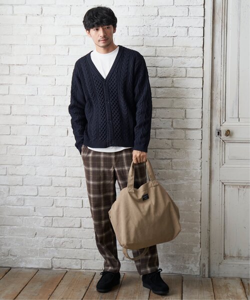 ikka（イッカ）の「チェックテーパードワイドパンツ（その他パンツ・メンズ・ネイビー/ブラウン・L/M/XL）」の8枚目の写真