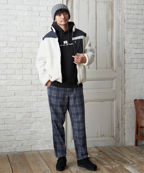 ikka（イッカ）の「チェックテーパードワイドパンツ（その他パンツ・メンズ・ネイビー/ブラウン・L/M/XL）」の11枚目の写真