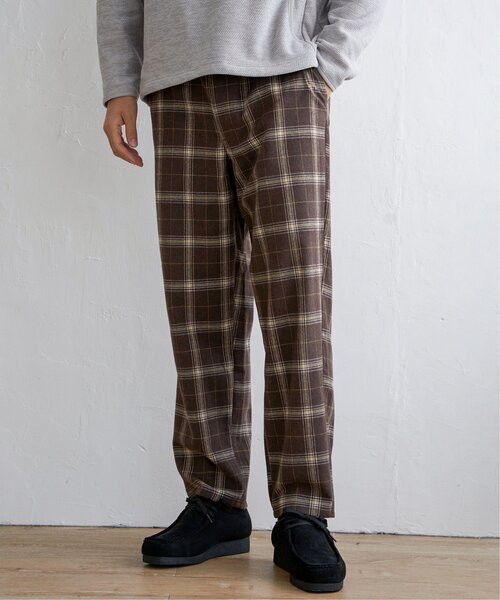 ikka（イッカ）の「チェックテーパードワイドパンツ（その他パンツ・メンズ・ネイビー/ブラウン・L/M/XL）」の14枚目の写真