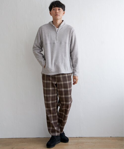 ikka（イッカ）の「チェックテーパードワイドパンツ（その他パンツ・メンズ・ネイビー/ブラウン・L/M/XL）」の15枚目の写真