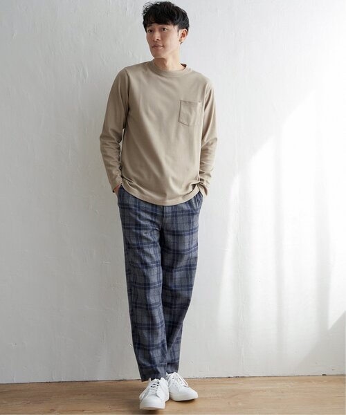 ikka（イッカ）の「チェックテーパードワイドパンツ（その他パンツ・メンズ・ネイビー/ブラウン・L/M/XL）」の19枚目の写真