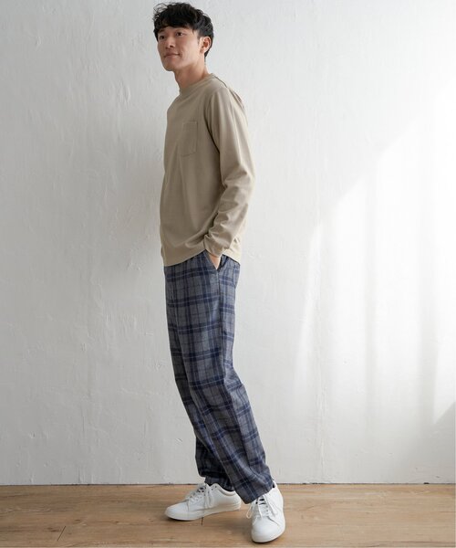 ikka（イッカ）の「チェックテーパードワイドパンツ（その他パンツ・メンズ・ネイビー/ブラウン・L/M/XL）」の20枚目の写真