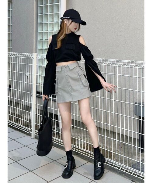 EATME（イートミー）の「フラップポケットカーゴスカート（スカート・レディース・グリーン/ブラック/ベージュ・SMALL/MEDIUM）」の18枚目の写真