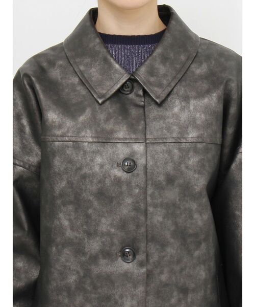 EVRIS（エヴリス）の「ビンテージライクフェイクレザーブルゾン（ブルゾン・レディース・ブラック/ブラウン・FREE）」の14枚目の写真