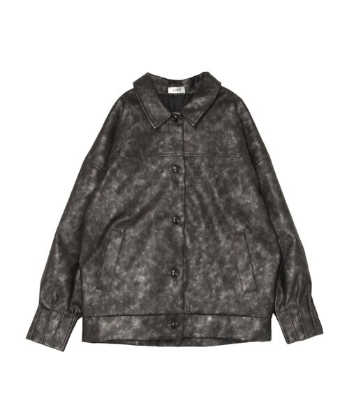 EVRIS（エヴリス）の「ビンテージライクフェイクレザーブルゾン（ブルゾン・レディース・ブラック/ブラウン・FREE）」の22枚目の写真