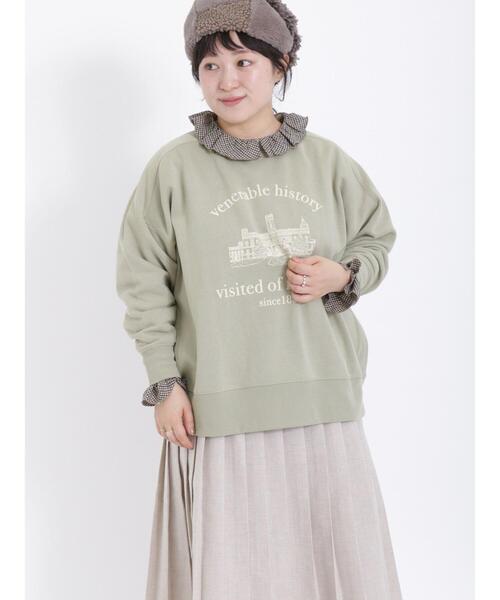 Samansa Mos2（サマンサ モスモス）の「モチーフプリントスウェット（Tシャツ/カットソー・レディース・ピンク/グリーン/ネイビー/オフホワイト・F）」の3枚目の写真