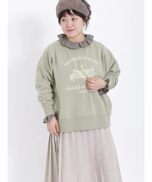 Samansa Mos2（サマンサ モスモス）の「モチーフプリントスウェット（Tシャツ/カットソー・レディース・ピンク/グリーン/ネイビー/オフホワイト・F）」の5枚目の写真