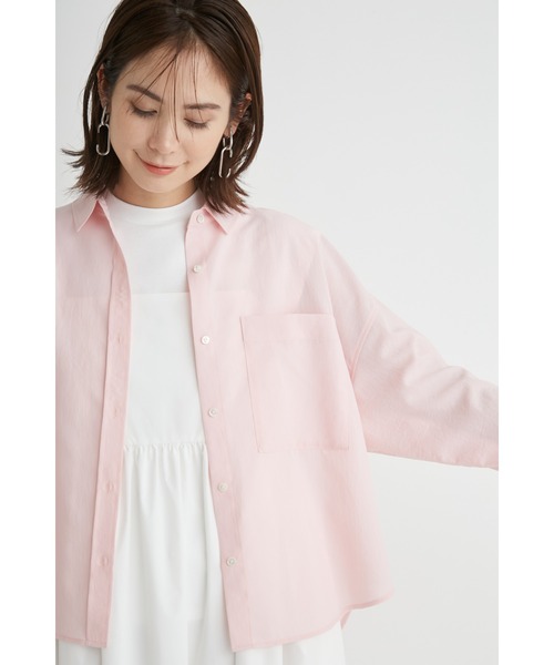 emmi(エミ)の「【emmi atelier】ノンシワイージーケアーシャツ(シャツ/ブラウス・レディース・オレンジ/ピンク/グレー/オフホワイト・FREE)」の8枚目の写真