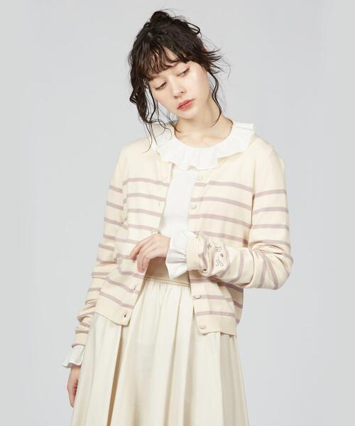 【セール】WT68 CARDIGAN ニューソフトニットボーダーカーディガン（カーディガン/ボレロ）｜To b. by agnes b.（トゥービーバイアニエスベー）