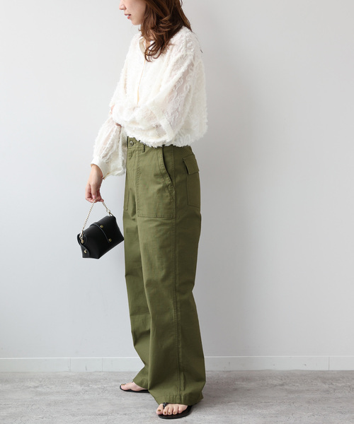 JOURNAL STANDARD relume（ジャーナルスタンダード　レリューム）の「《追加2》フラワージャガードスリーブタックブラウス（シャツ/ブラウス・レディース・ホワイト・FREE）」の9枚目の写真