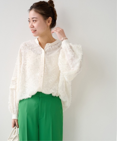 JOURNAL STANDARD relume（ジャーナルスタンダード　レリューム）の「《追加2》フラワージャガードスリーブタックブラウス（シャツ/ブラウス・レディース・ホワイト・FREE）」の22枚目の写真