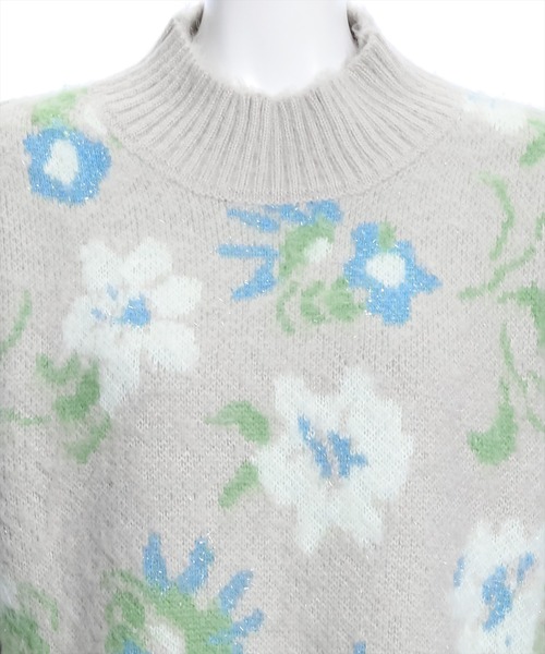 clear（クリア）の「ラメ入りジャカードニットトップス≪STAY MOTION≫（ニット/セーター・レディース・チャコールグレー/グレー・F）」の7枚目の写真