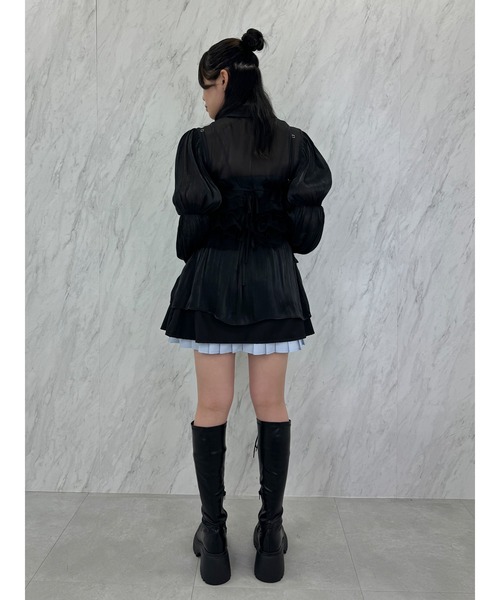 jouetie(ジュエティ)の「ボリュームスリーブシアーシャツ(シャツ/ブラウス・レディース・ピンク/オレンジ/オフホワイト/ブラック・MEDIUM)」の10枚目の写真