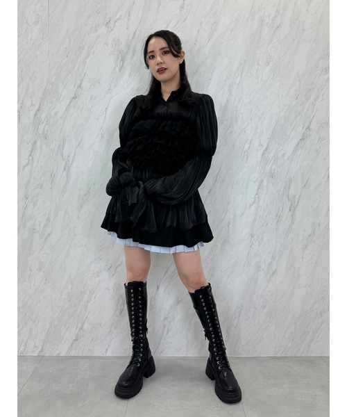 jouetie(ジュエティ)の「ボリュームスリーブシアーシャツ(シャツ/ブラウス・レディース・ピンク/オレンジ/オフホワイト/ブラック・MEDIUM)」の9枚目の写真