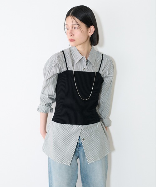 LARUTA(ラルータ)の「【LARUTA】ワイドリブニットビスチェ(キャミソール・レディース・ブラック/ブルー/ライトベージュ・FREE)」の22枚目の写真