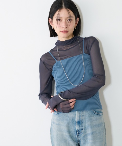 LARUTA(ラルータ)の「【LARUTA】ワイドリブニットビスチェ(キャミソール・レディース・ブラック/ブルー/ライトベージュ・FREE)」の20枚目の写真
