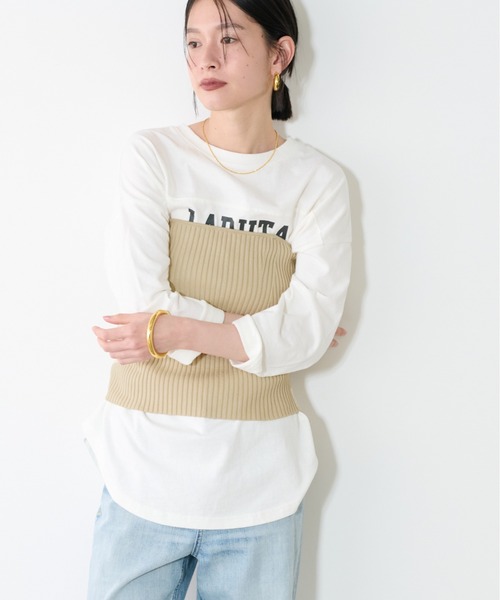 LARUTA(ラルータ)の「【LARUTA】ワイドリブニットビスチェ(キャミソール・レディース・ブラック/ブルー/ライトベージュ・FREE)」の19枚目の写真