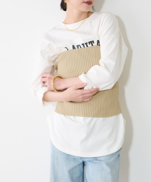 LARUTA(ラルータ)の「【LARUTA】ワイドリブニットビスチェ(キャミソール・レディース・ブラック/ブルー/ライトベージュ・FREE)」の10枚目の写真