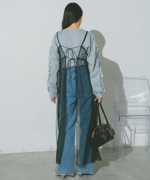 VANNIE U(ヴァニーユー)の「フリルスリーブロンT(Tシャツ/カットソー・レディース・グレー/ブラック・FREE)」の20枚目の写真