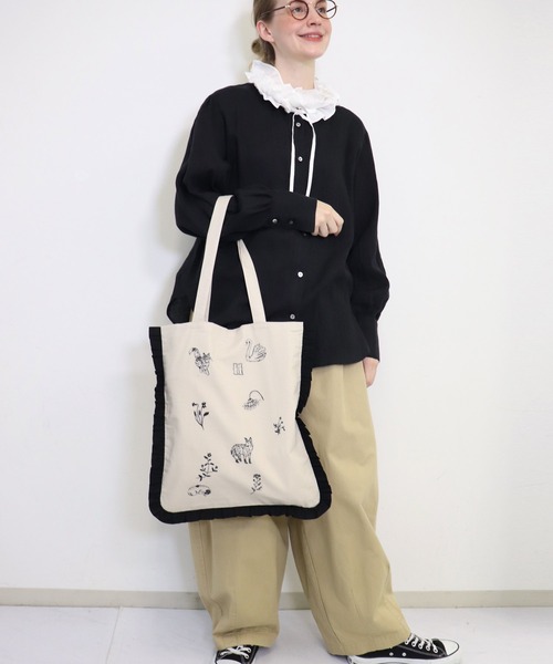 haupia（ハウピア）の「Ｌｉｌｌｅ　ｌｙｋｋｅ 【 バッグ 】（トートバッグ・レディース・ベージュ/ブラック/ストライプ・FREE）」の17枚目の写真