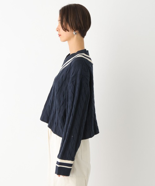 LEPSIM（レプシィム）の「7ゲージラインケーブルプルオーバー　101995（ニット/セーター・レディース・オフホワイト/ネイビー・FREE）」の15枚目の写真