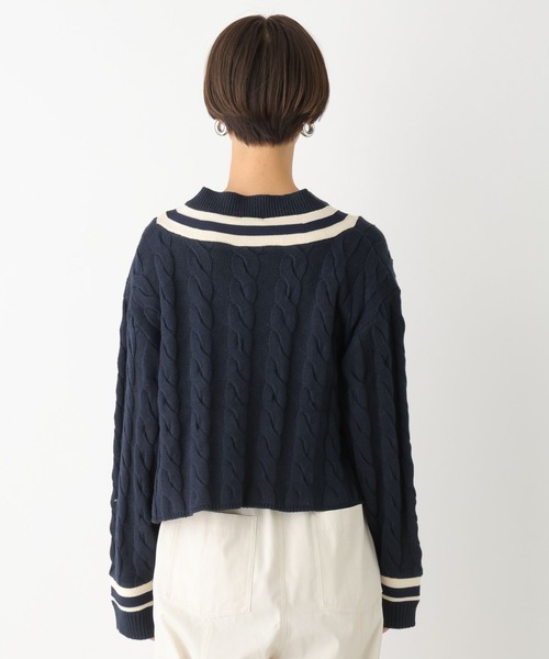 LEPSIM（レプシィム）の「7ゲージラインケーブルプルオーバー　101995（ニット/セーター・レディース・オフホワイト/ネイビー・FREE）」の17枚目の写真
