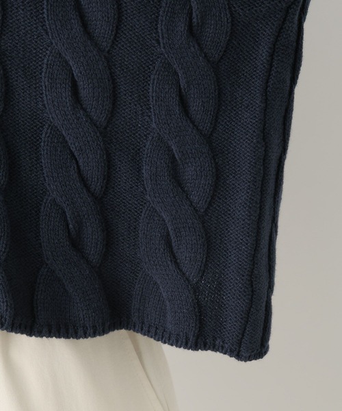 LEPSIM（レプシィム）の「7ゲージラインケーブルプルオーバー　101995（ニット/セーター・レディース・オフホワイト/ネイビー・FREE）」の20枚目の写真