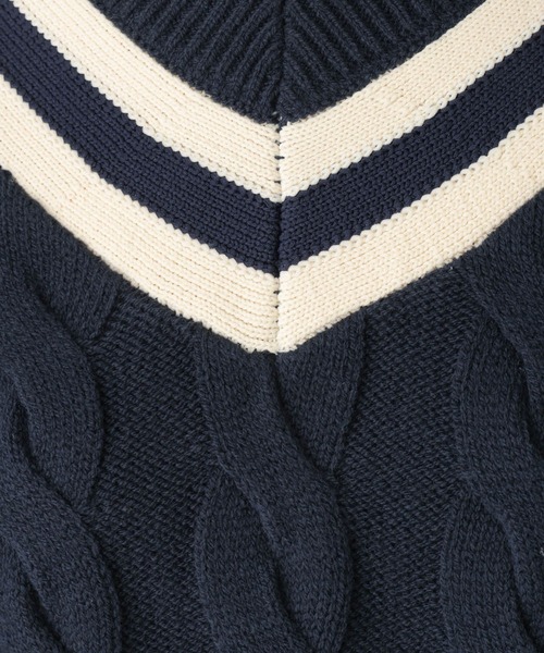 LEPSIM（レプシィム）の「7ゲージラインケーブルプルオーバー　101995（ニット/セーター・レディース・オフホワイト/ネイビー・FREE）」の22枚目の写真