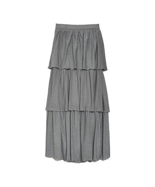 2024SS COLLECTION][低身長サイズ有]ラメグリッターティアードスカート