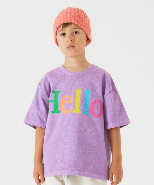 Smoothy（スムージー）の「SMOOTHY USA Cotton HELLO Tee / スムージー USAコットン ハローTシャツ（Tシャツ/カットソー・キッズ・エメラルド/ブラック/パープル・MEDIUM/SMALL/X-LARGE/LARGE）」の3枚目の写真
