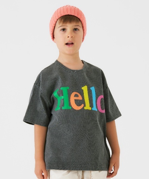 Smoothy（スムージー）の「SMOOTHY USA Cotton HELLO Tee / スムージー USAコットン ハローTシャツ（Tシャツ/カットソー・キッズ・エメラルド/ブラック/パープル・MEDIUM/SMALL/X-LARGE/LARGE）」の2枚目の写真