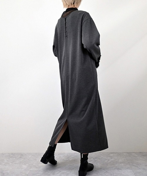 STYLEBLOCK(スタイルブロック)の「カットツイル2WAY袖切替ワンピース(ワンピース・レディース・チャコールグレー/ブラック・M)」の8枚目の写真
