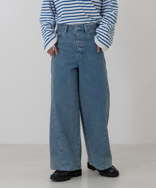 WIDE SEMI-FLARE DENIM PANTS / ワイドセミフレアデニムパンツ
