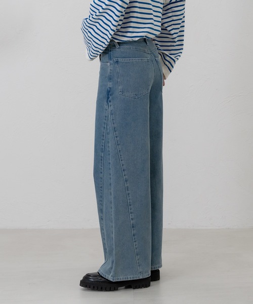 WIDE SEMI-FLARE DENIM PANTS / ワイドセミフレアデニムパンツ