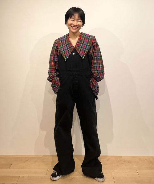 トップス HOLIDAY CHECK LINEN BIG COLLAR BLOUSE HOLIDAY（ホリデイ）の「CHECK LINEN BIG COLLAR BLOUSE チェック