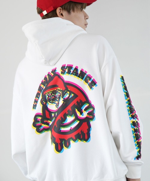 SIDEWAY STANCE（サイドウェイスタンス）の「【SIDEWAY STANCE】オリジナルプリント スウェット パーカー（パーカー・メンズ・ホワイト系/ホワイト系1/ホワイト系2/ホワイト系3/ホワイト系4/ブラック系/ブラック系1/ブラック系2/ブラック系3/ブラック系4/グレー系/グレー系1/グレー系3/グレー系4/グレー系2/グレー/ホワイト/ブラック/ネイビー系3/ネイビー系2/ネイビー系1/ネイビー系4/ブラック系5/ネイビー系5/グレー系5/ライトグレー系6/ブラック系6/ネイビー系6・SMALL/MEDIUM/LARGE/X-LARGE）」の2枚目の写真