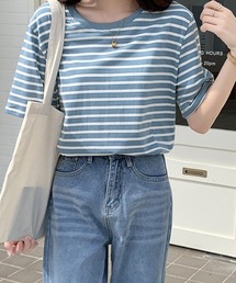 カラーボーダー Tシャツ レディース半袖